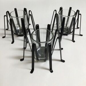 Yankee Candle Halloween Spider Leg Votive Candle Holders SET OF 3 Black Metal